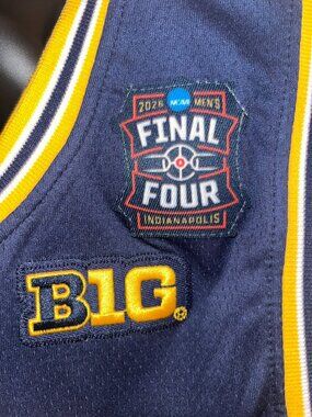 Elliot Cadeau #3 Michigan Wolverines 2026 Final Four Blue Jersey NWT Stitched